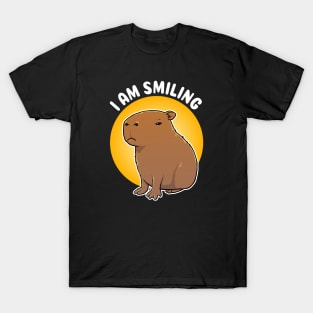 I am Smiling Capybara Cartoon T-Shirt